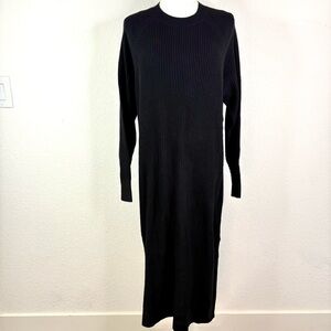 The Drop Black Ribbed Knit Maxi Dress | Long Sleeve | Size XL | NWT